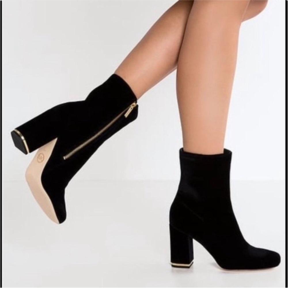 Michael Kors Velvet Black Ursula Booties